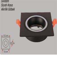 ALÜMİNYUM SPOT AKRİLİKLİ KARE KASA SİYAH 1