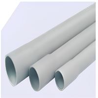 25 mm Muflu PVC Alev Yaymayan Gri Düz Boy Boru 3 m 1
