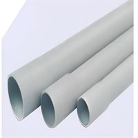 32 mm Muflu PVC Alev Yaymayan Gri Düz Boy Boru 3 m 1