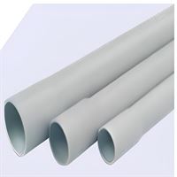 32 mm Muflu PVC Alev Yaymayan Gri Düz Boy Boru 3 m 1