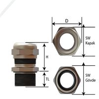 M25x1,5 Nikel Kaplama Pirinç Metal Standart Metrik 1