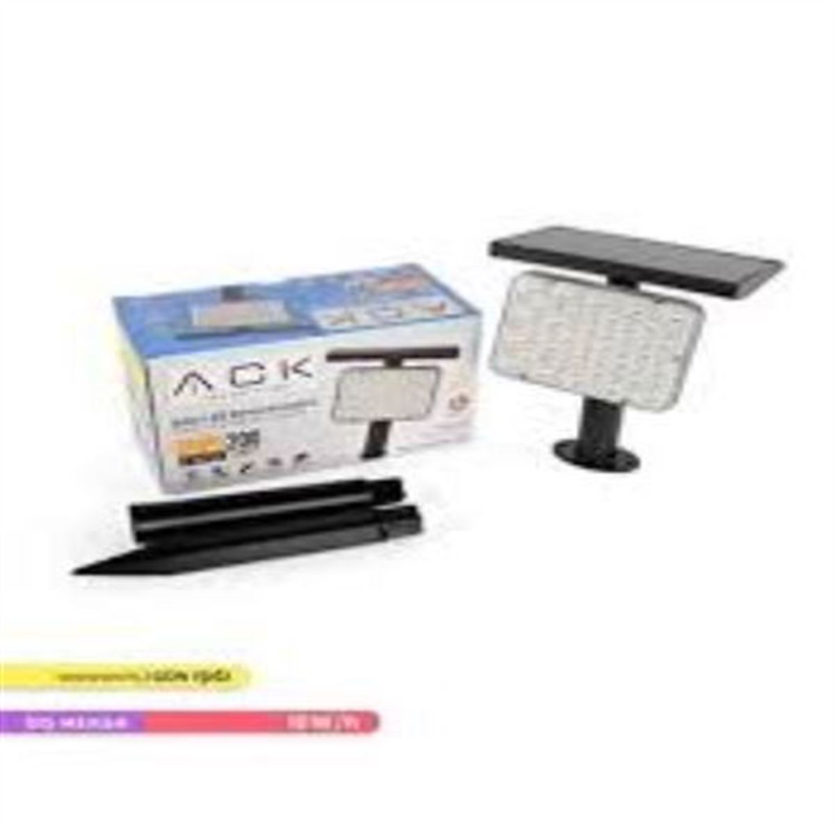 SOLAR LED ÇİT APLİK 3000K IP54 SİYAH 90MMX120MMX53 1