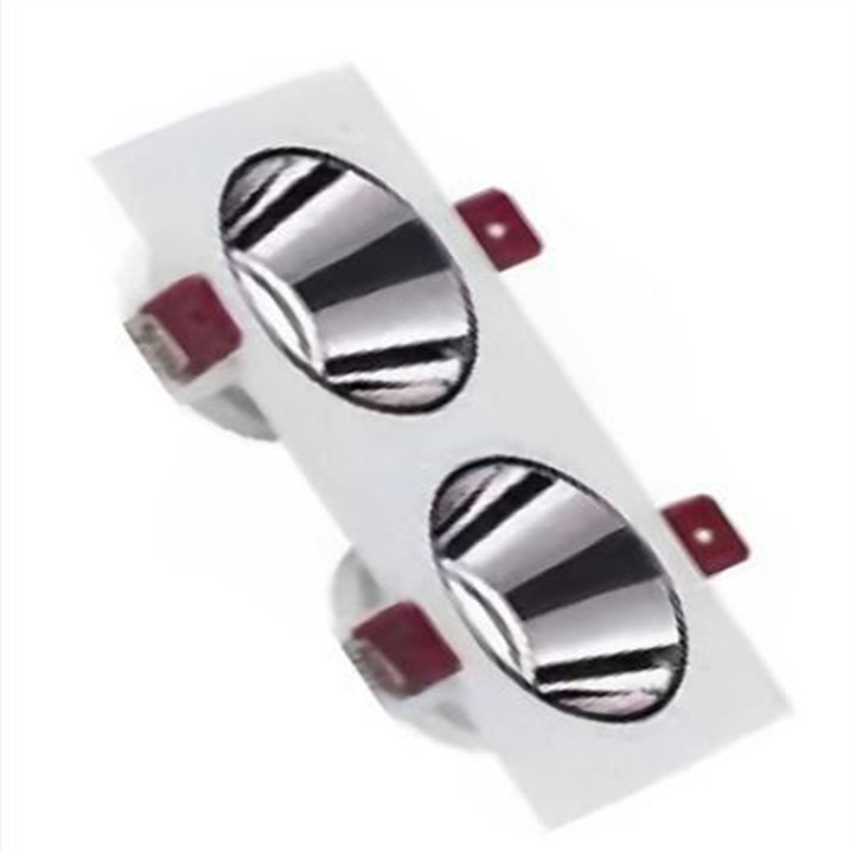 BEYAZ ÇİFT KARE ÇERÇEVE / SİYAH KROM REFLEKTÖR SIV 1