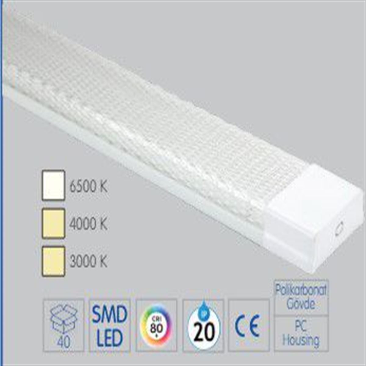 60 W 120 CM SMD LED ETANJ ARMATÜR 1
