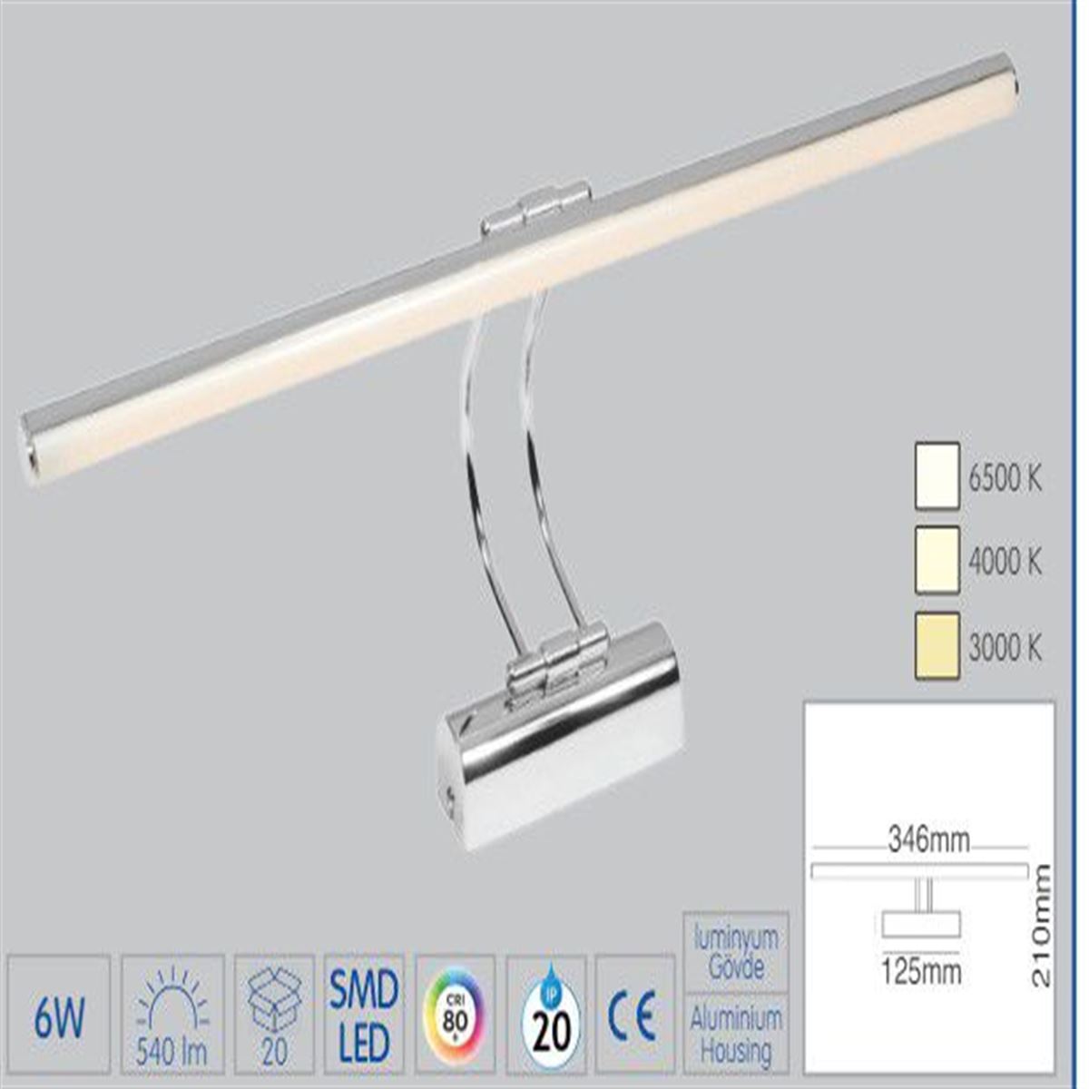 6W LED KROM LED APLİK 1