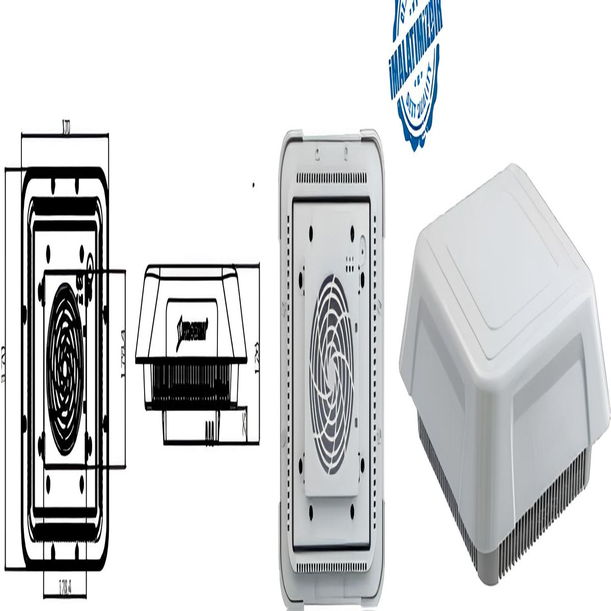 970 m³/h  Ø 220 RADYAL ÇATI FANI 220V-50/60HZ 1