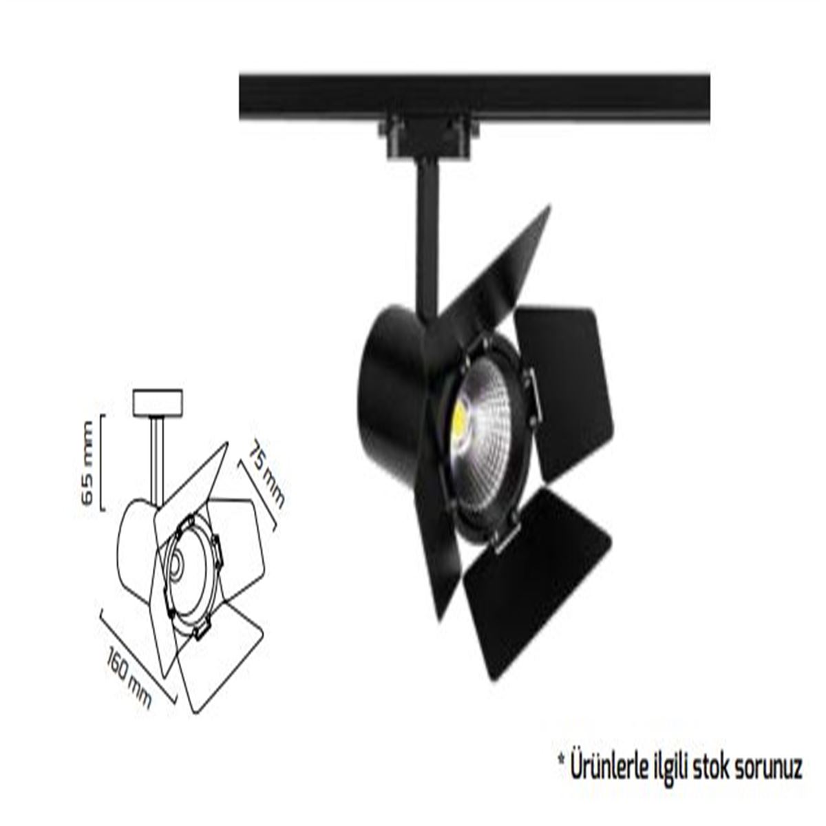 GY 3629 SİYAH 30W 36° 3000K SO LED RAY SPOT ARM* 1