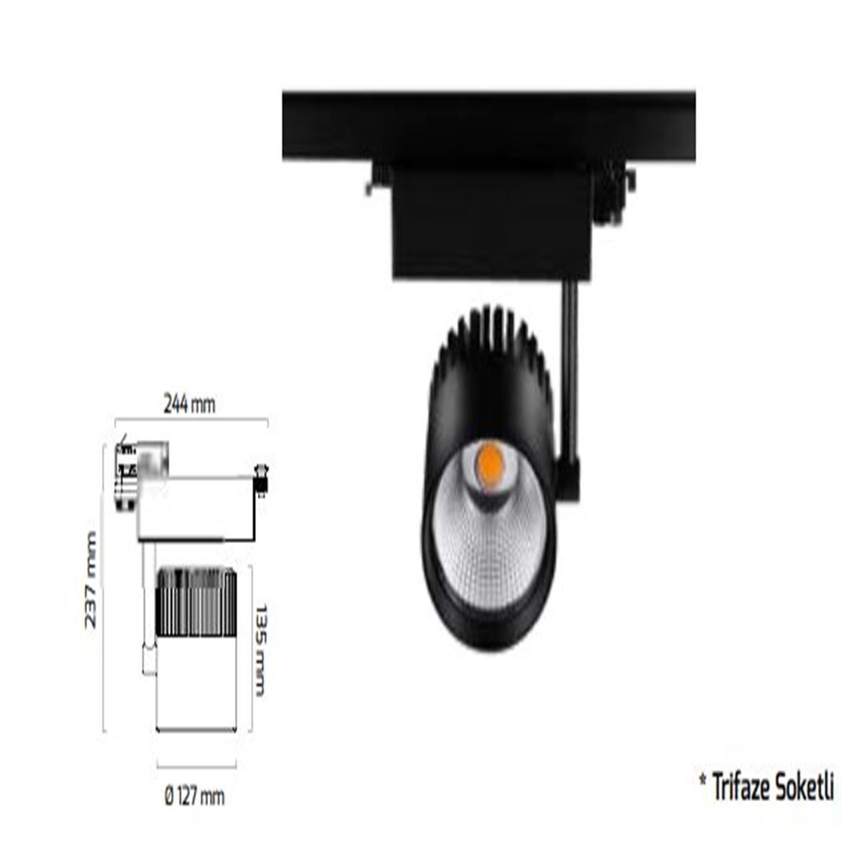 GY 3599 BEYAZ 57W 36° 3000K SO LED RAY SPOT ARM* 1