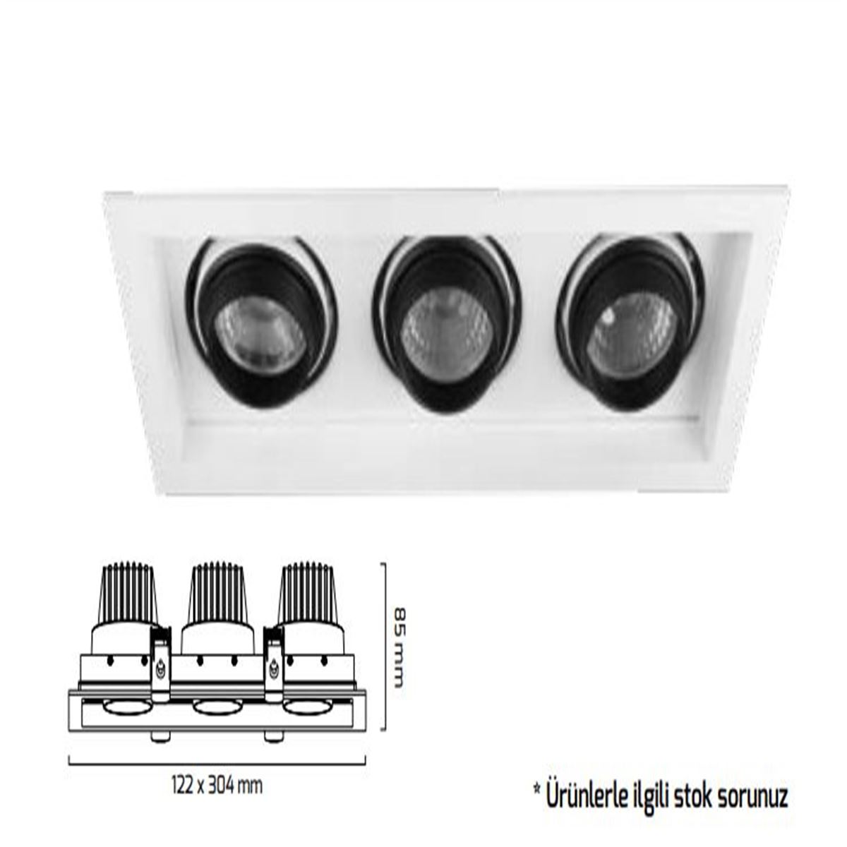 GY 3043-30 SİYAH 3x36W 35° 4000K SO COB S.A. ARM* 1