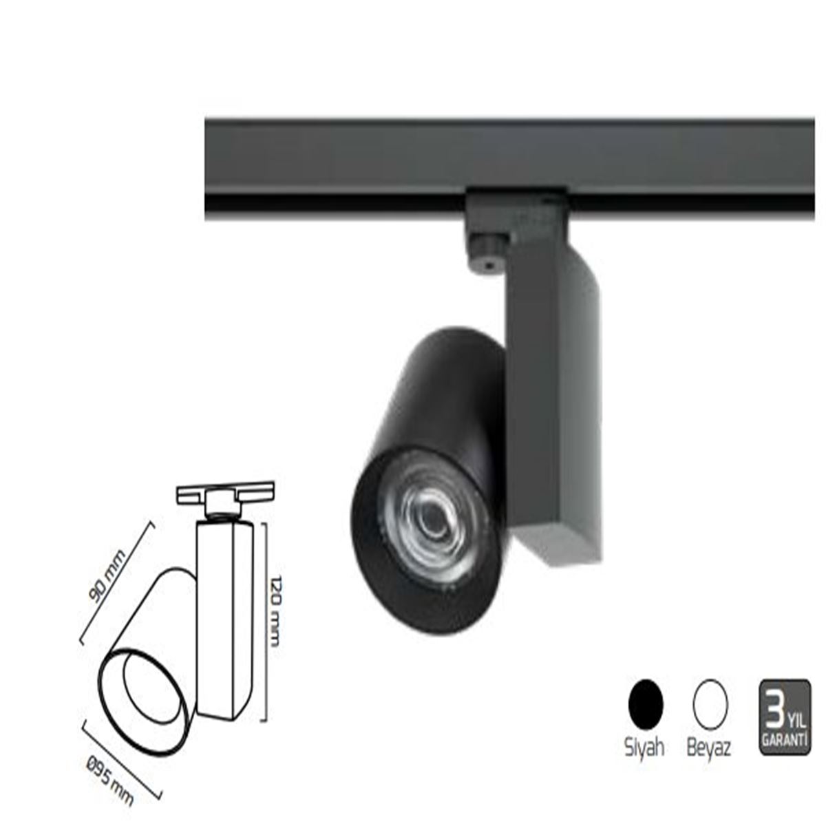 GY 3618 SİYAH 42W 60° 3000K CO LED RAY SPOT ARM 1