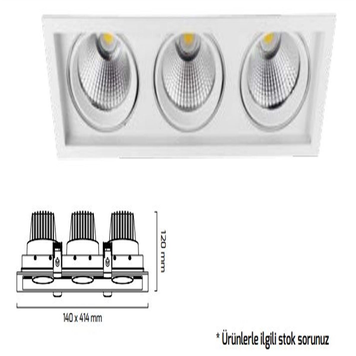 GY 3123-55 BEYAZ 57W 35° 4000K SO COB LED S.A. ARM 1