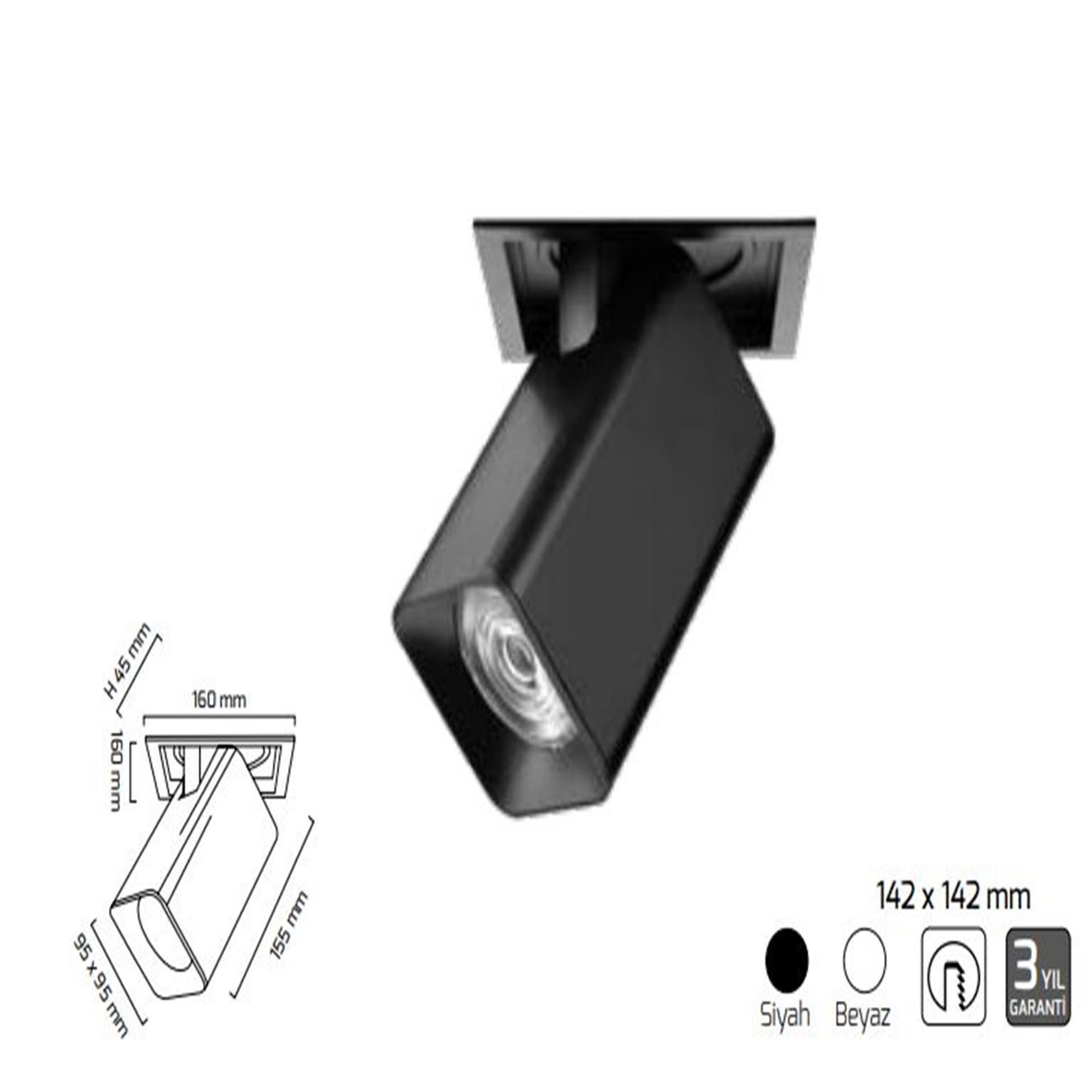 GY 3251-36 BEYAZ 36W 15° 3000K SO LED S.A. ARMATÜR 1