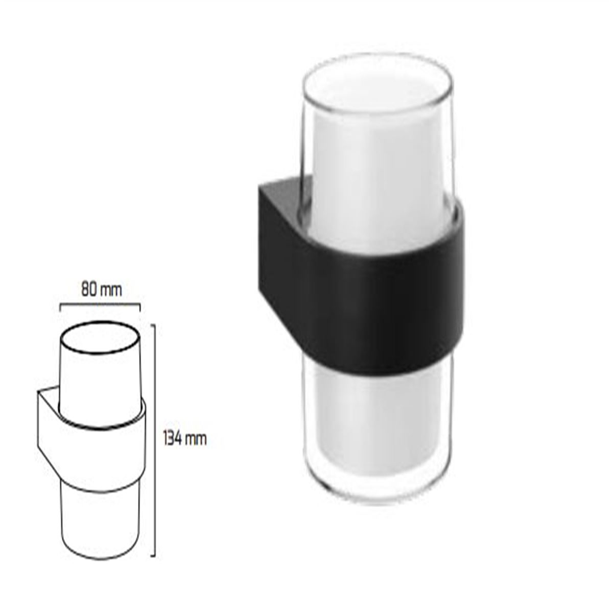 GY 6232 - S.Ü. LED DUVAR ARM. 14W SİYAH/3000K* 1