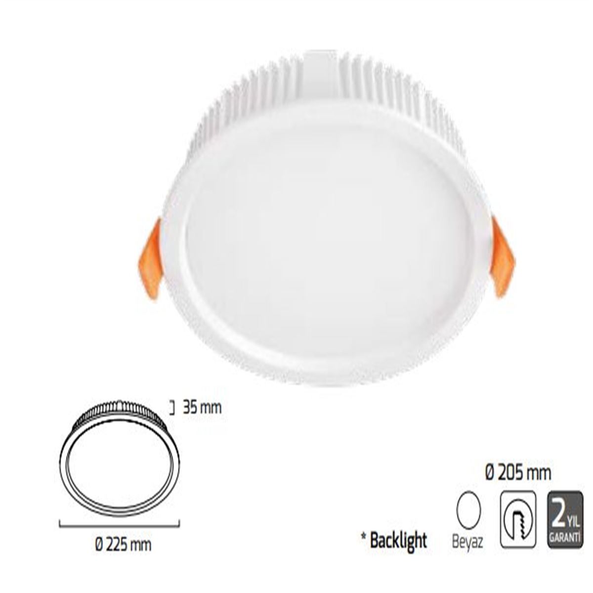 GY 1773-24 SİYAH 24W 3000K SC BACKLIGHT ARM.* 1