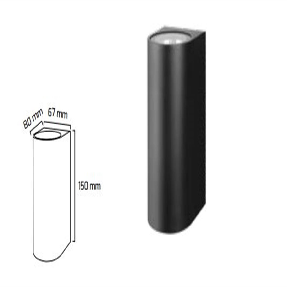 GY 6225 - S.Ü. LED DUVAR ARM. 6W RAL 7016 /3000K 1