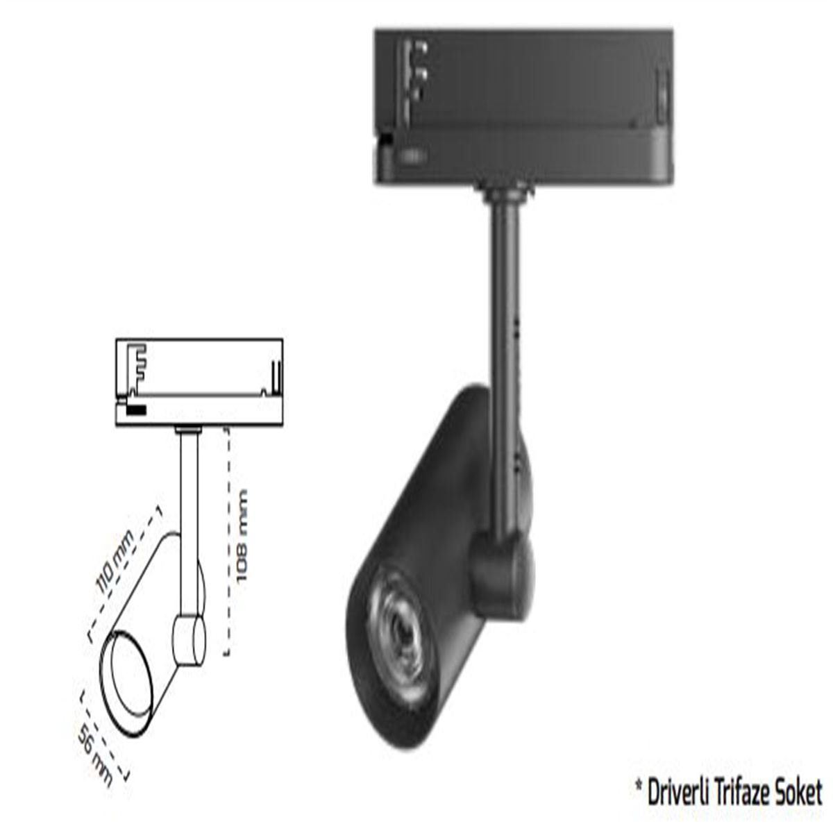 GY 3645 BEYAZ 14W 24° 3000K SO LED RAY SPOT ARM 1
