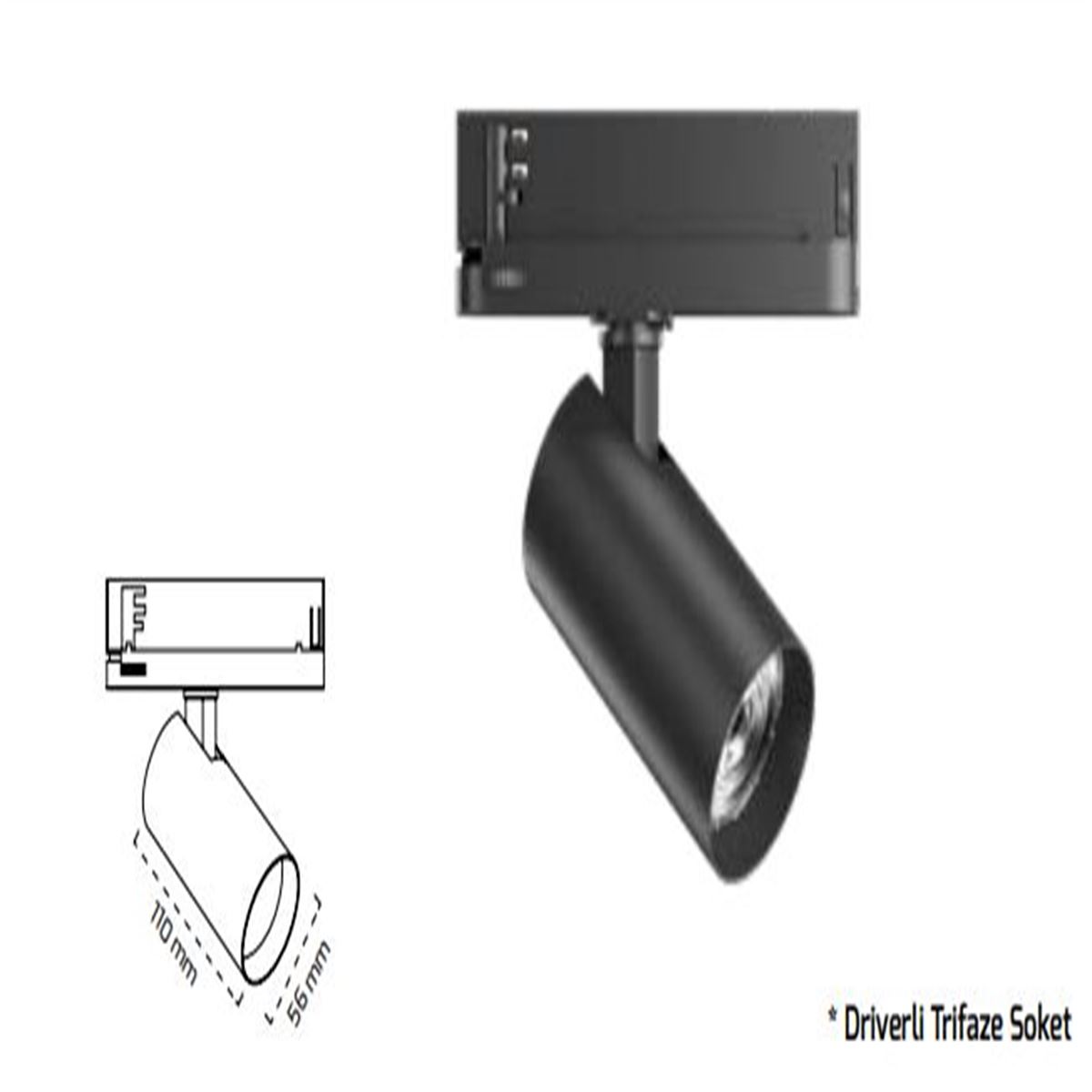 GY 3646 SİYAH 14W 36° 4000K SO LED RAY SPOT ARM* 1