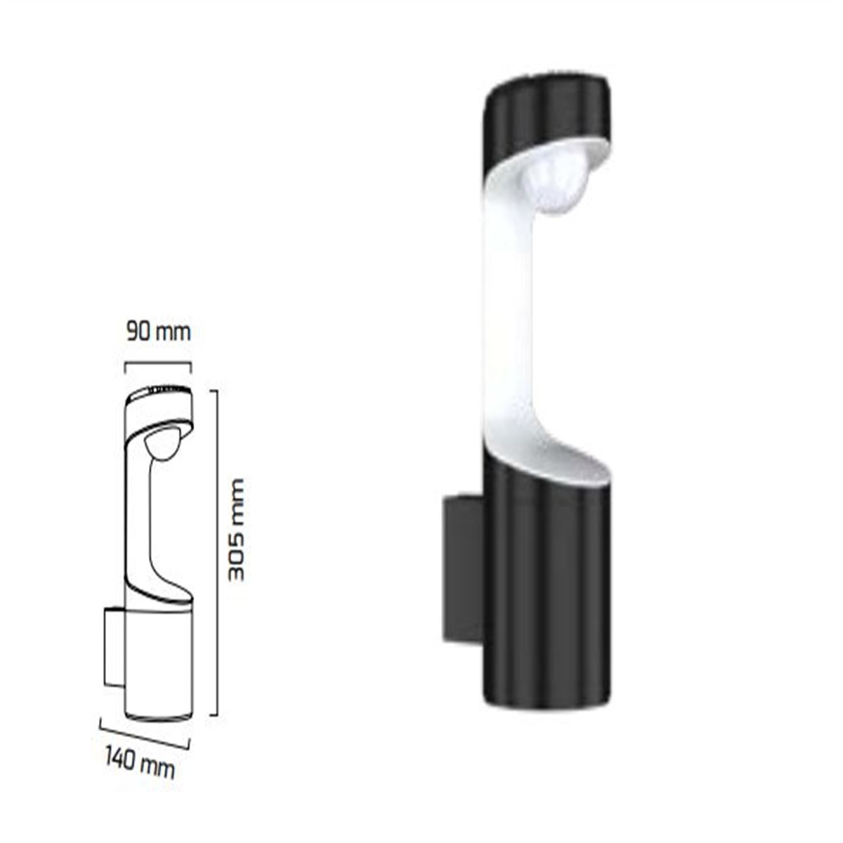 GY 6238 SİYAH 10W 3000K CG LED BAHÇE ARMATÜRÜ* 1