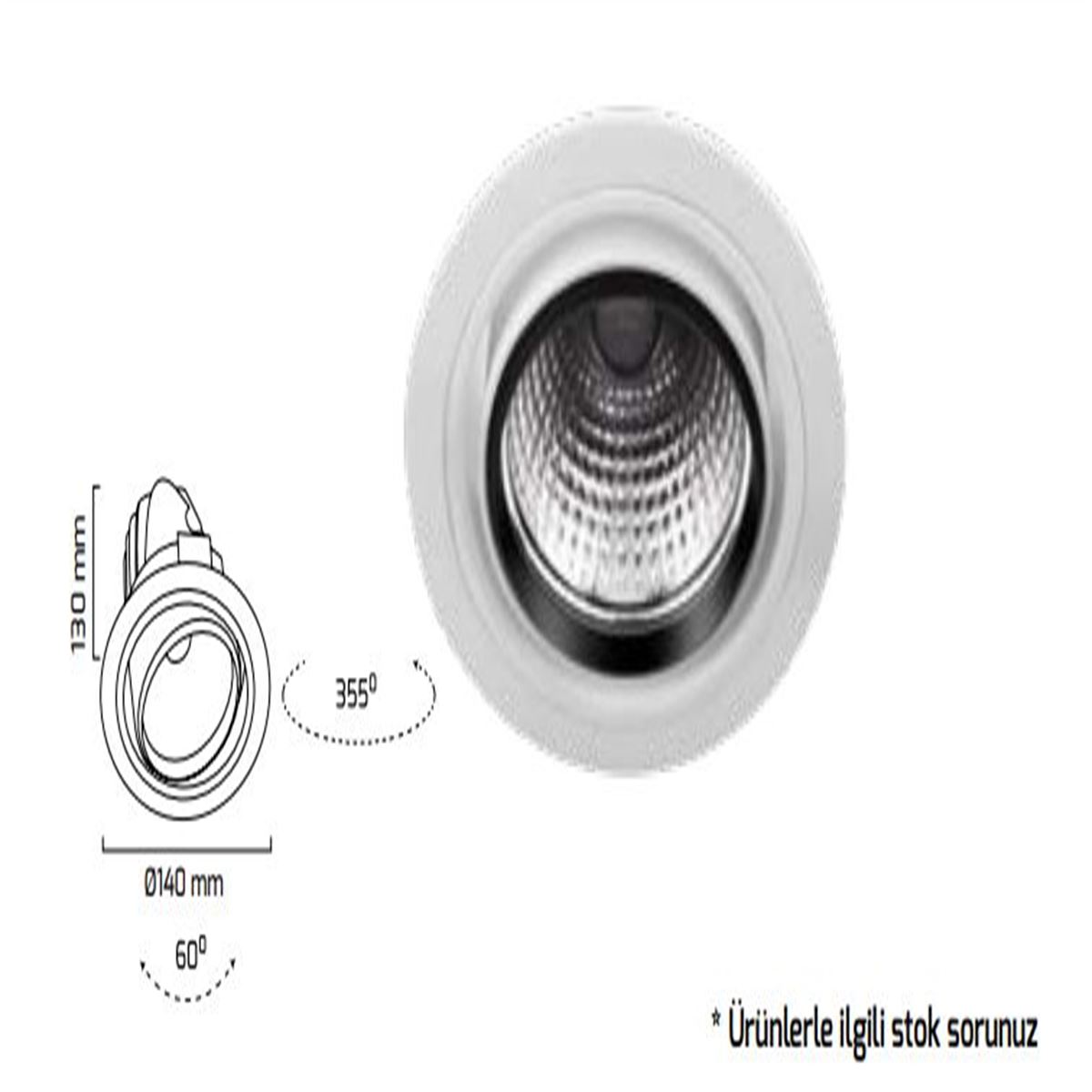 GY 3034-22 Ö.İ SYH 20W 40° 3000K COB LED SPOTARM.* 1