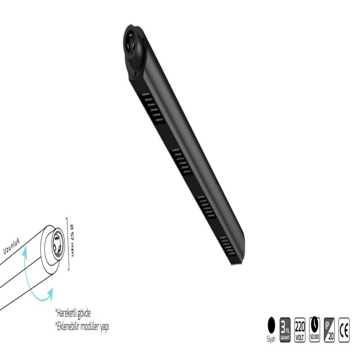 GY 8061-Ö.İ 192 cm SİYAH 3000K SO LİNEER ARMATÜR* 1