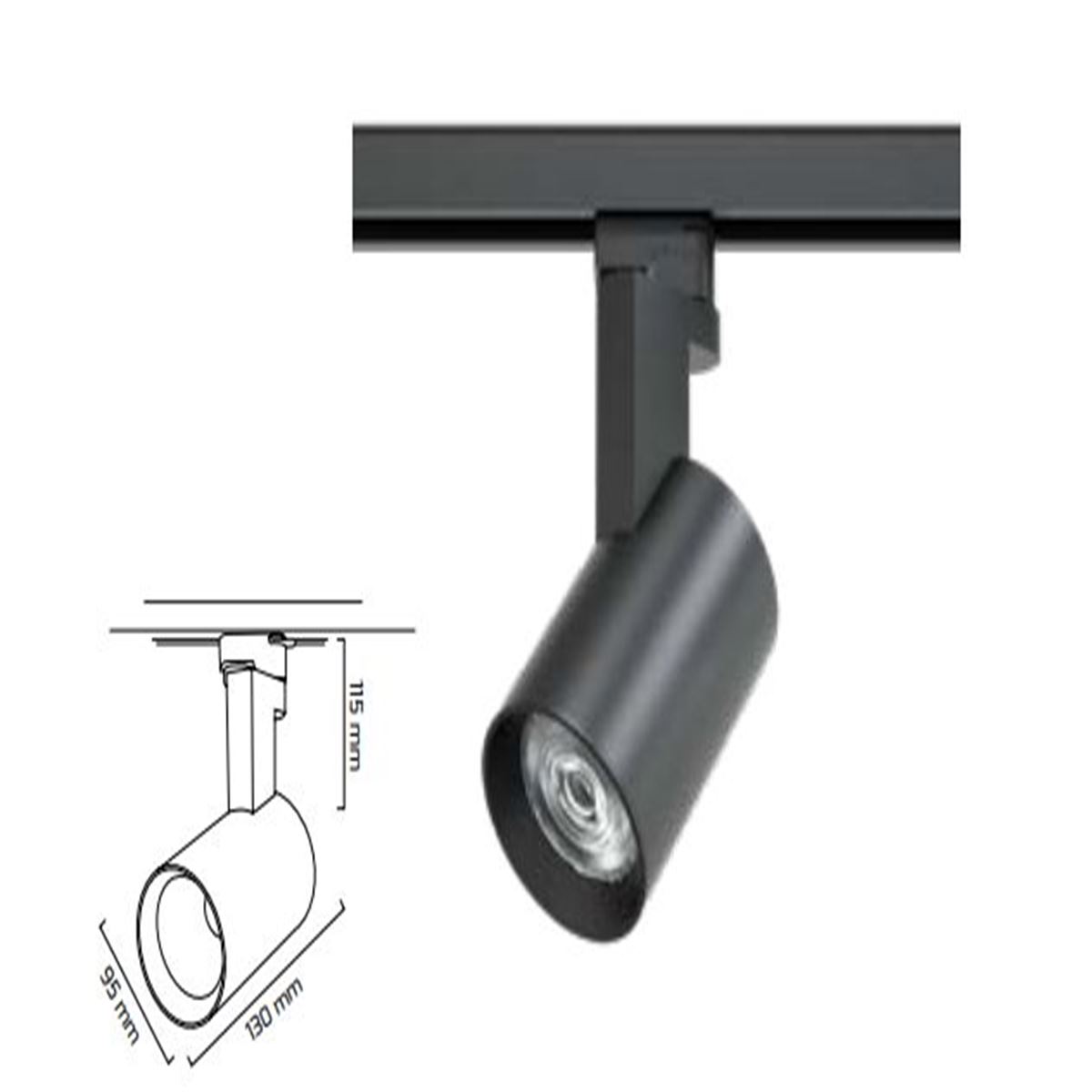 GY 3637-T SİYAH 36W 40° 3000K SO LED RAY SPOT ARM* 1