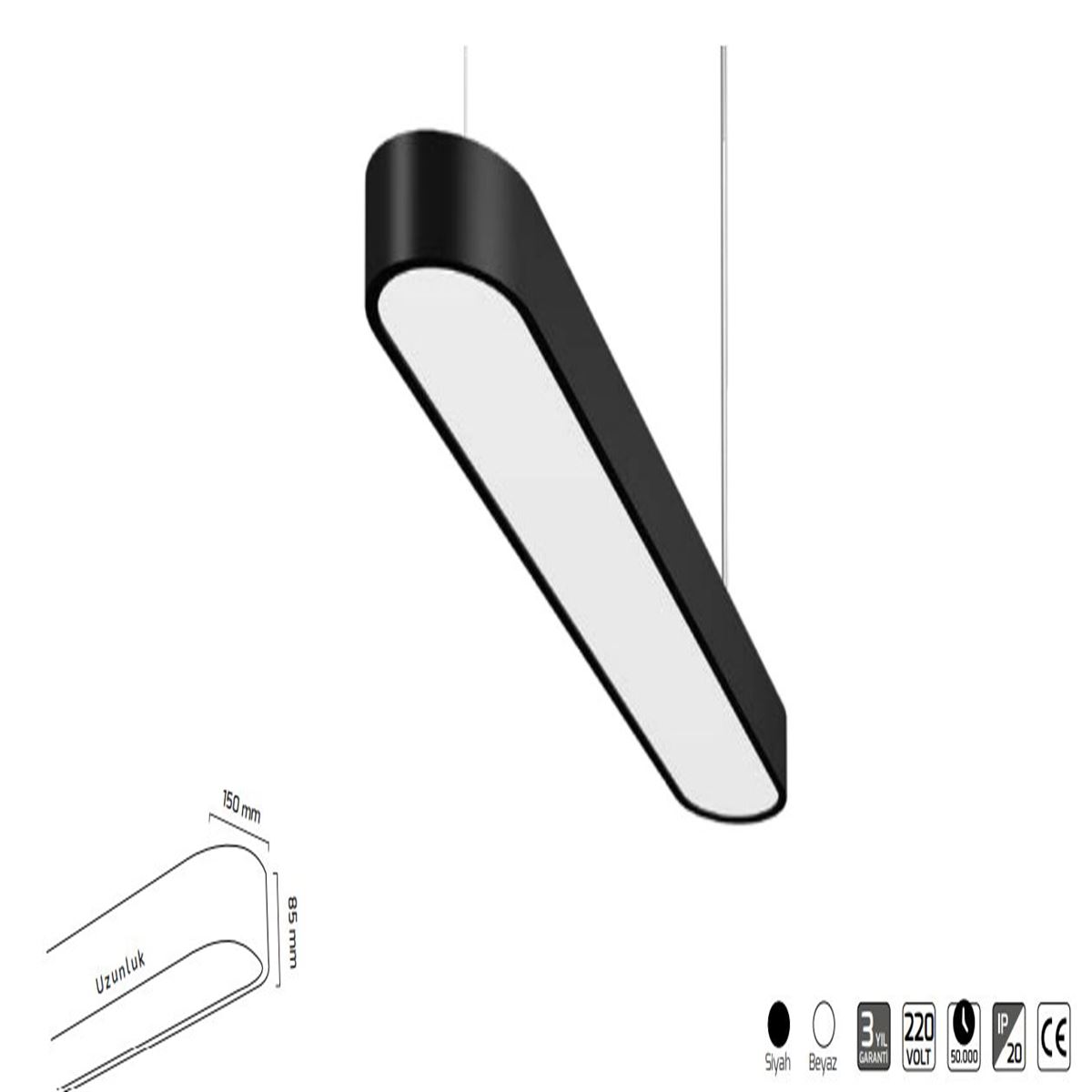 GY 8110-90 cm BEYAZ 68W 3000K SO LİNEER ARM* 1