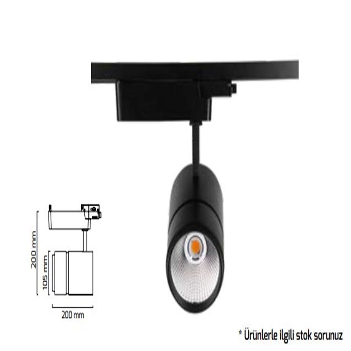 GY 3595 SİYAH 42W 40° 3000K CO LED RAY SPOT ARM* 1