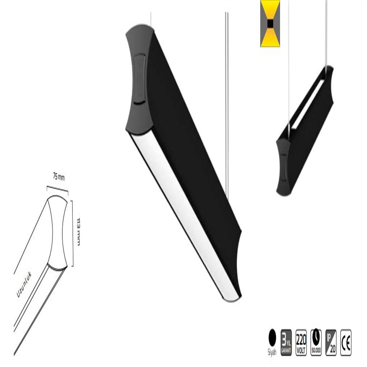 GY 8049- Ö.İ 400  SİYAH 4000K SO LİNEER ARM* 1