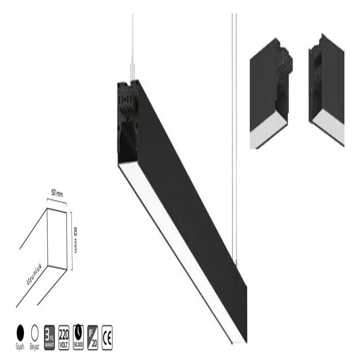 GY 8057- Ö.İ 197x197cm SİYAH 6500K SO LİNEER ARM* 1