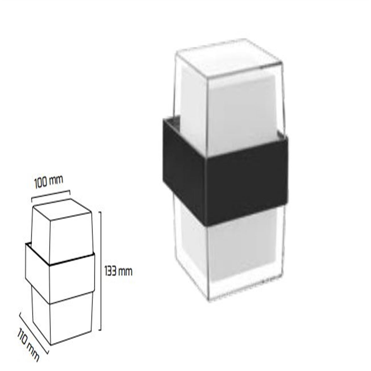 GY 7230 - S.Ü. LED DUVAR ARM. 9W SİYAH/3000K* 1