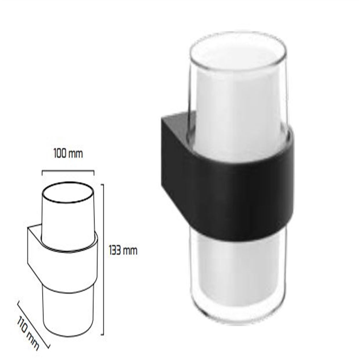 GY 7232 - S.Ü. LED DUVAR ARM. 9W SİYAH/3000K* 1