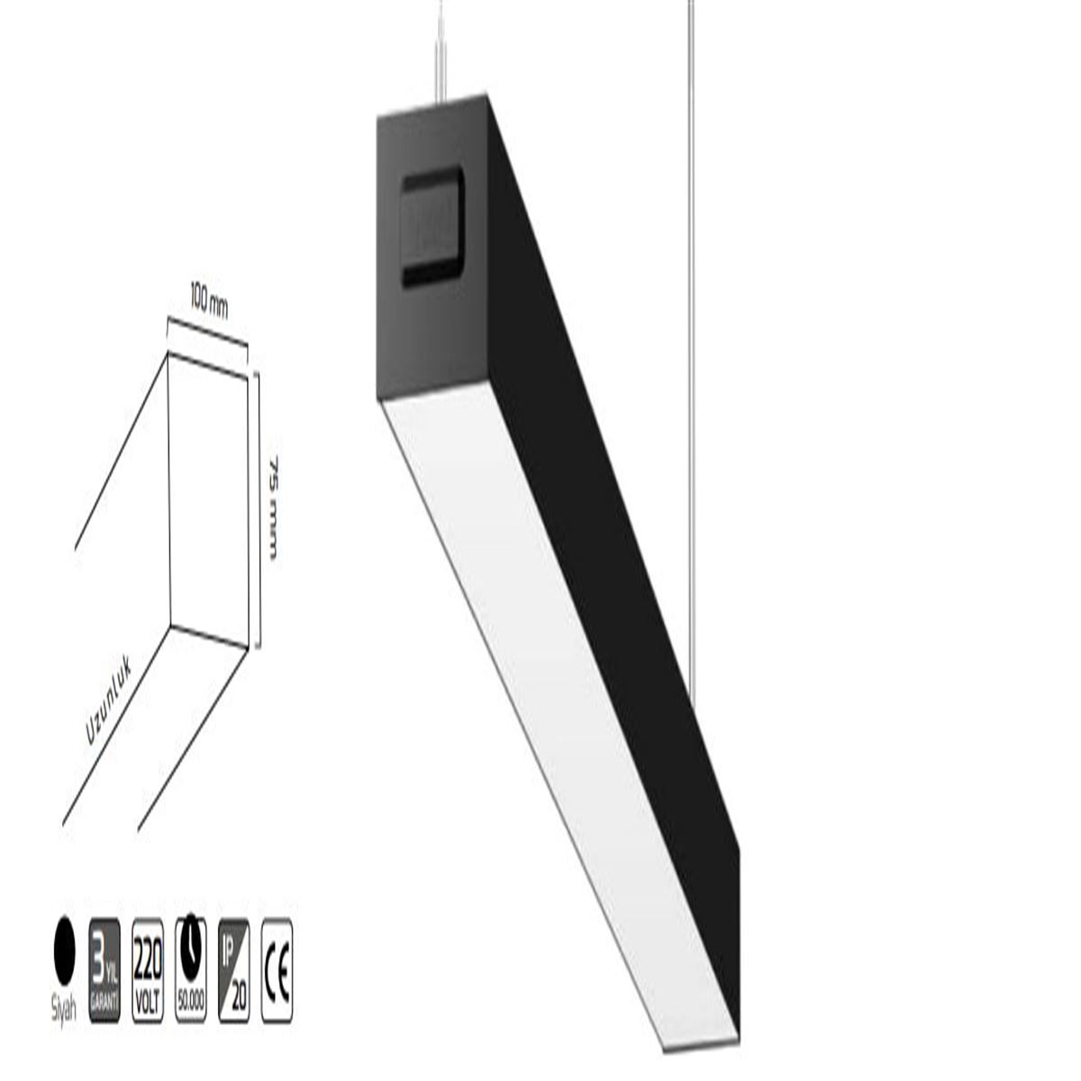 GY 8045-52 SİYAH 6500K SO LİNEER ARMATÜR* 1