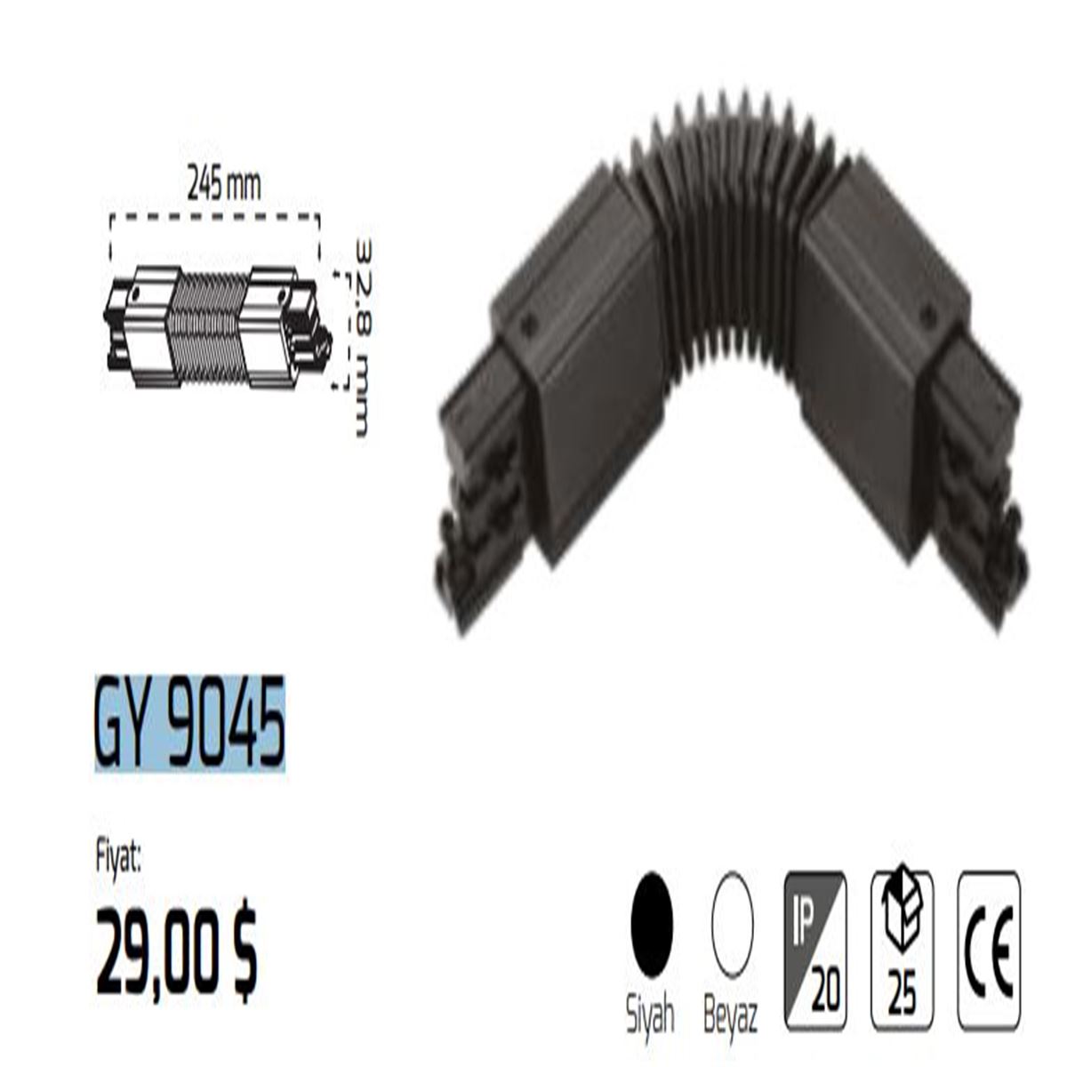 GY 9045 - TRİFAZE RAY ESNEK BAĞLANTI GRİ 1
