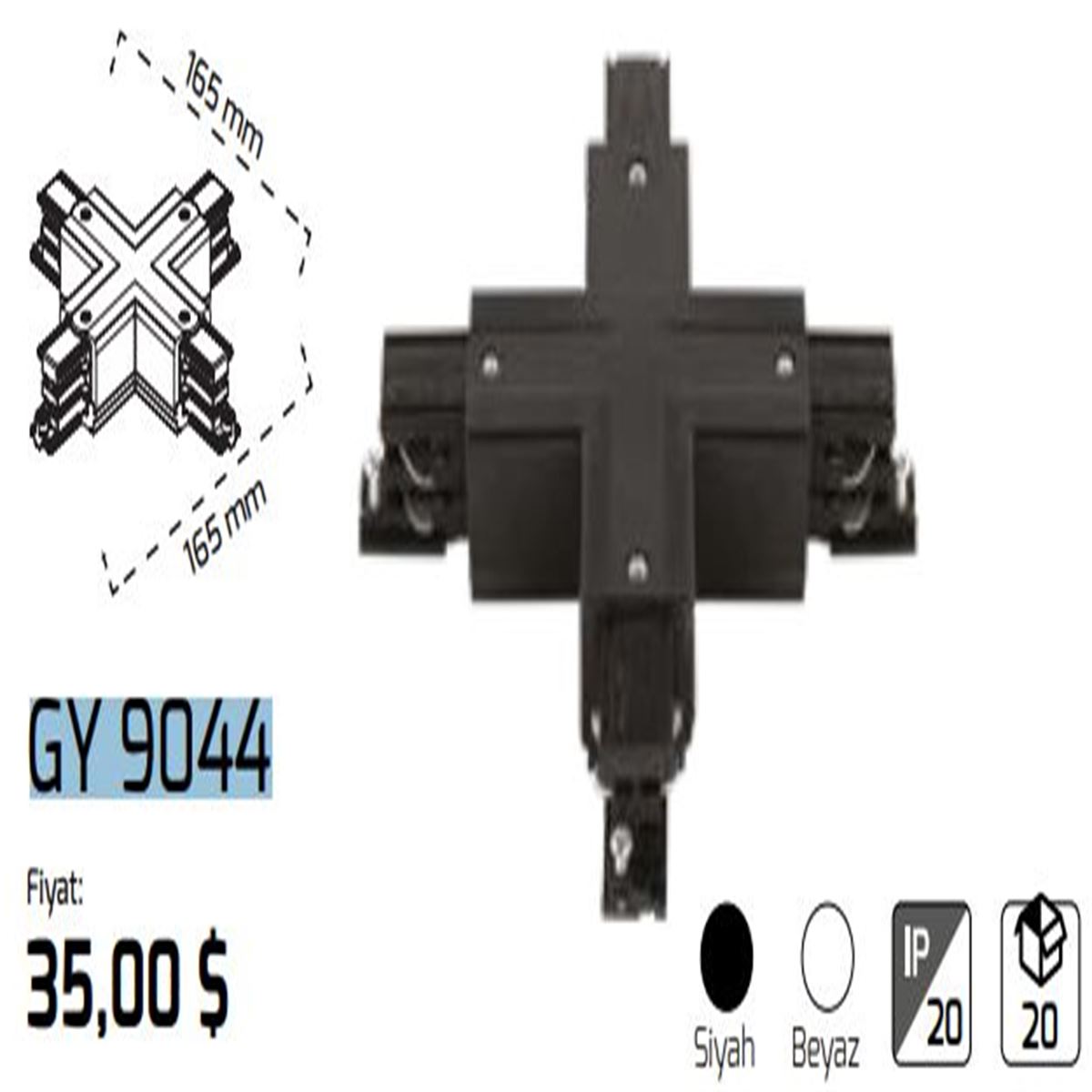 GY 9044 - TRİFAZE RAY (+) BAĞLANTI GRİ 1