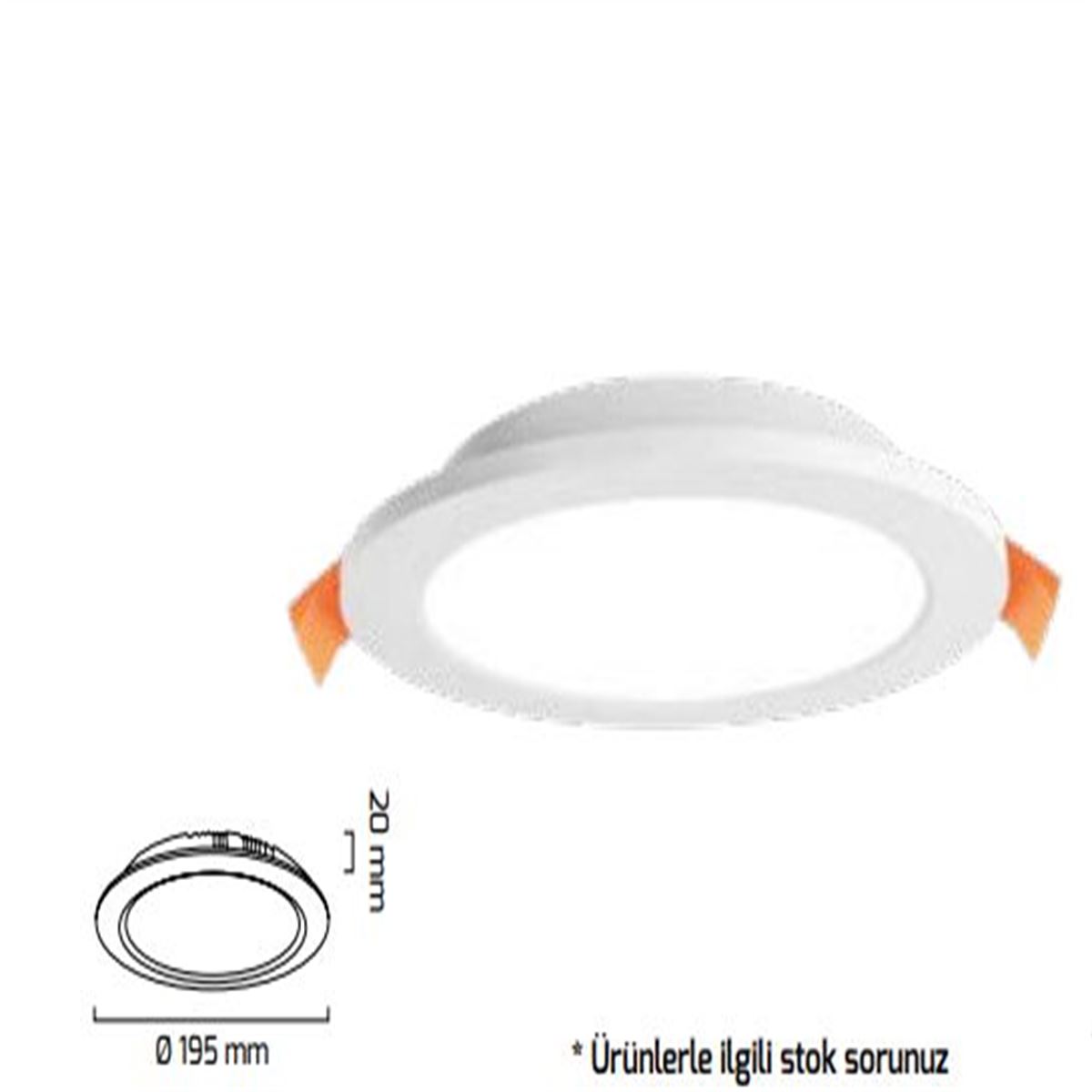 GY 1770-18 WW- 8'' SMD LED DOWN. ARMATÜR 18W 3000K 1