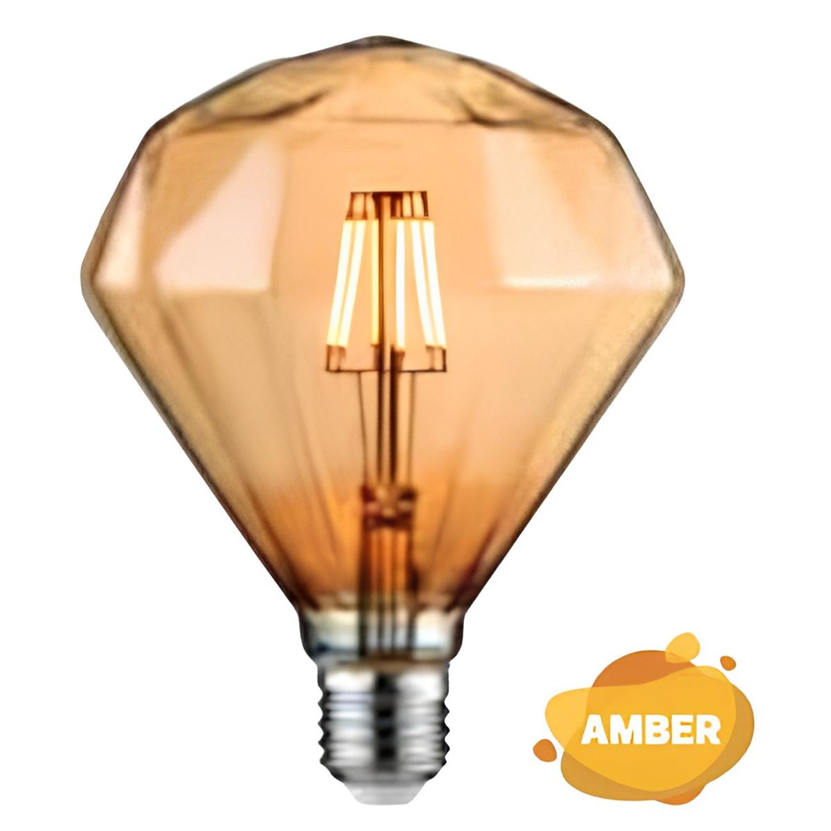 001-034-0006 RUSTIC DIAMOND-6 6W 2200K AMBER E27 1