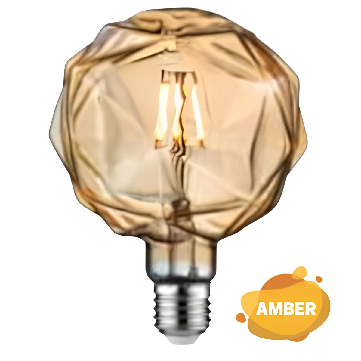 001-036-0006 RUSTIC CRYSTAL-6 6W 2200K AMBER E27 1