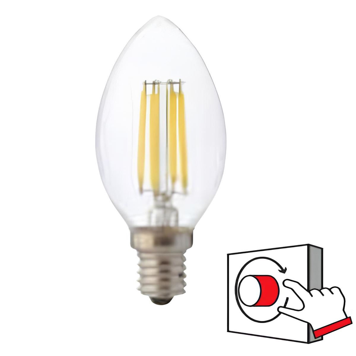 001-013-1004 FILAMENT CANDLE-4/DIM 4W 6400K E14 LE 1