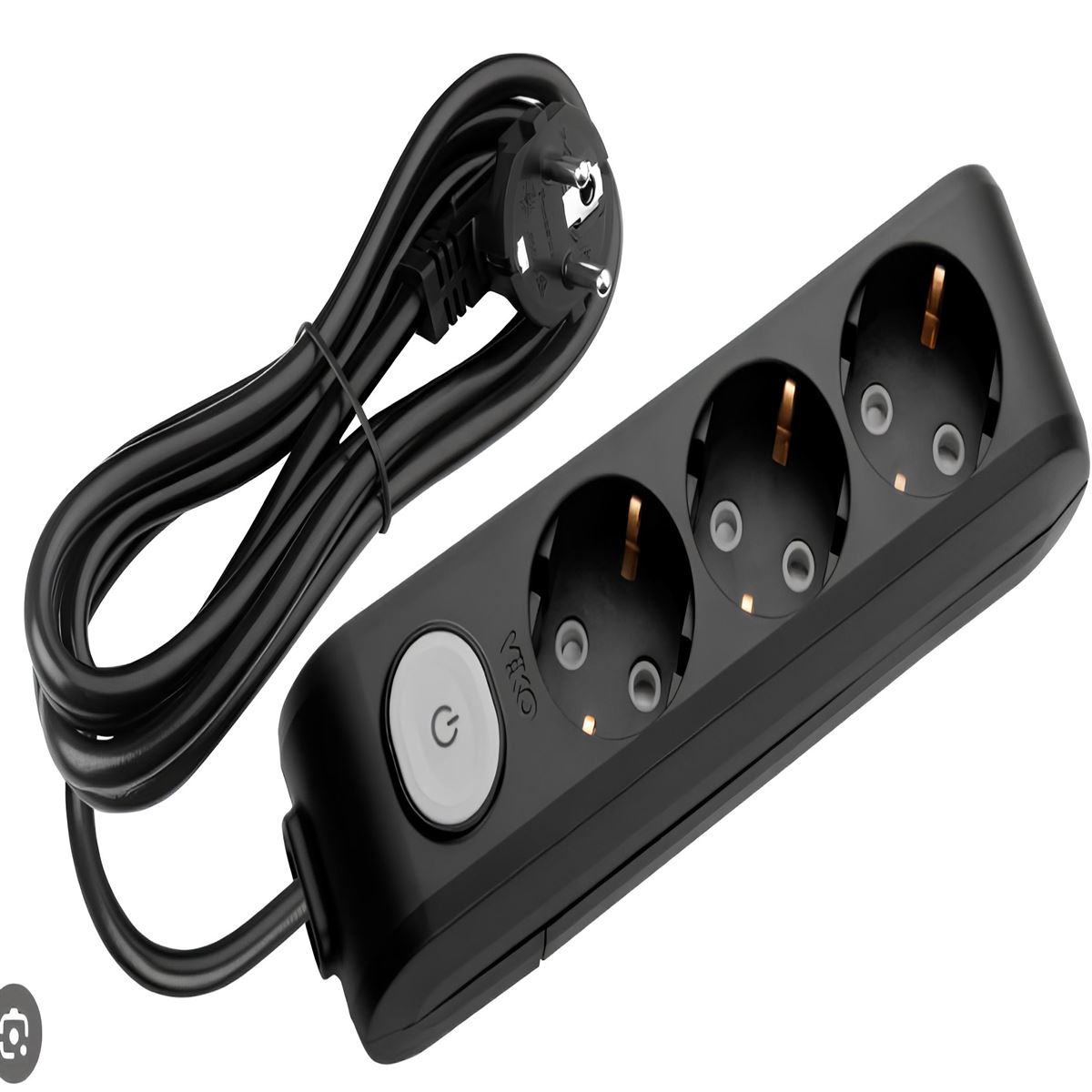 211-000-302 DECO 3 LÜ ANAHTARLI SİYAH GRUP PRİZ (K 1