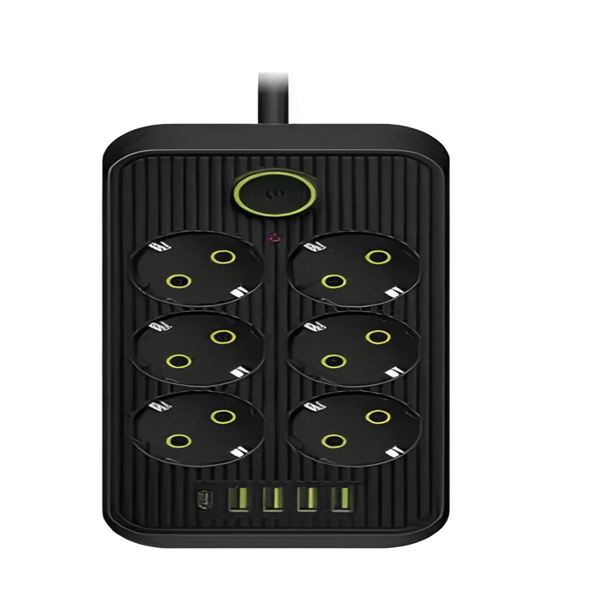 211-000-604 DECO 6 LI USB'Lİ SİYAH (KLEMENSLİ) 1