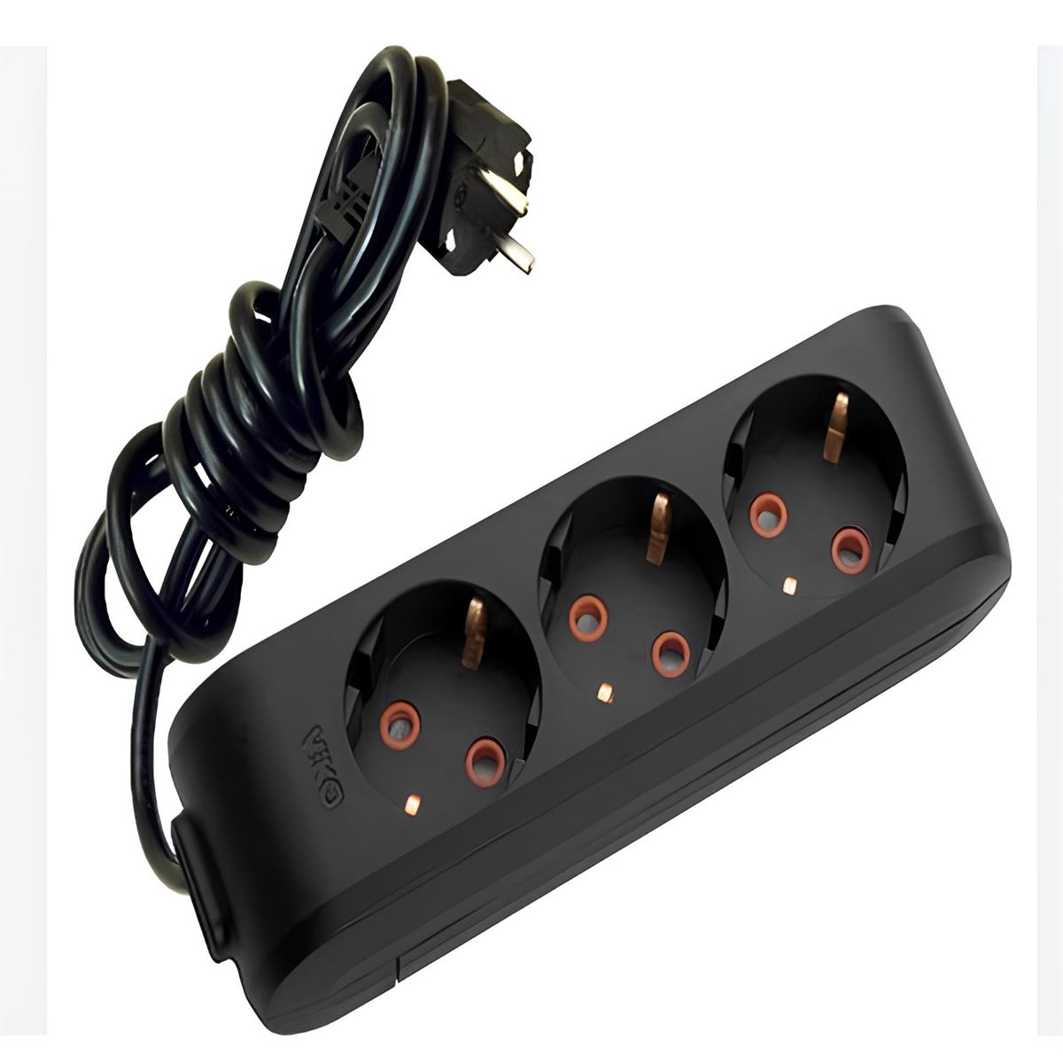 211-002-302 DECO 3 LÜ ANAHTARLI SİYAH GRUP PRİZ (2 1