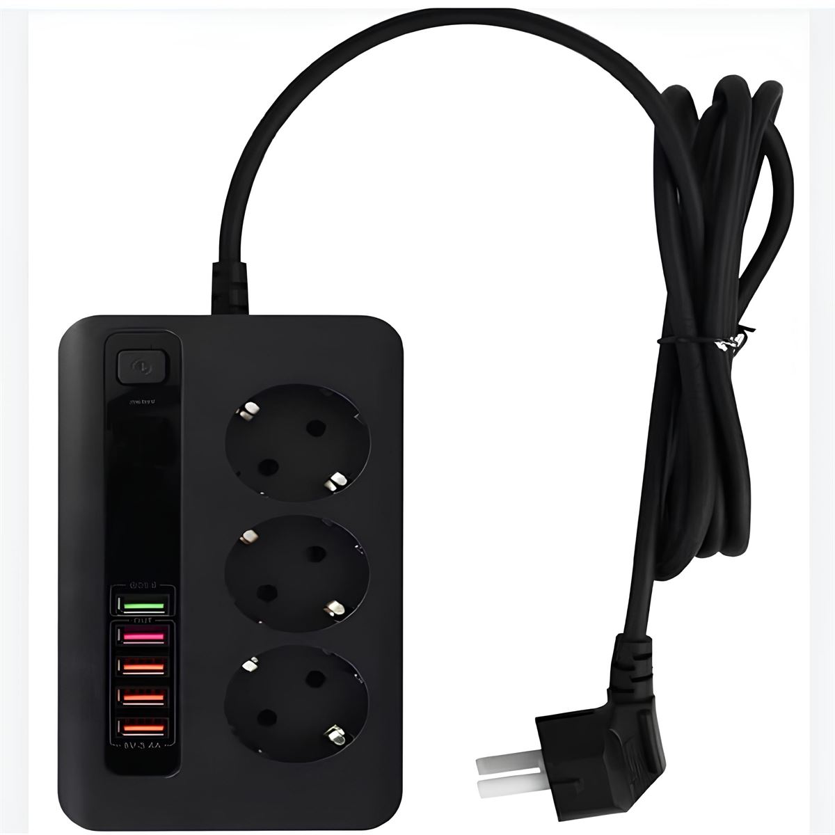 211-002-404 DECO 4 LÜ USB'Lİ SİYAH 2M (3*1) 1