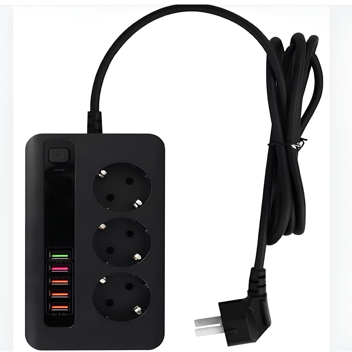 211-003-404 DECO 4 LÜ USB'Lİ SİYAH 3M (3*1) 1