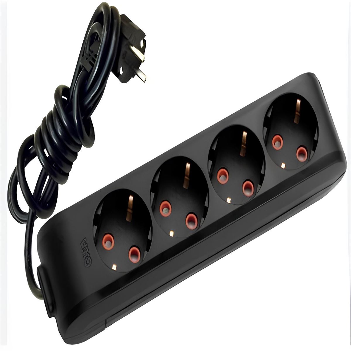 211-005-401 DECO 4 LÜ TOPRAKLI SİYAH GRUP PRİZ (5M 1