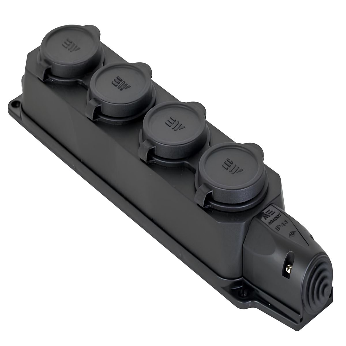 220-000-401 KAUÇUK 4'LÜ GRUP PRİZ SİYAH 1