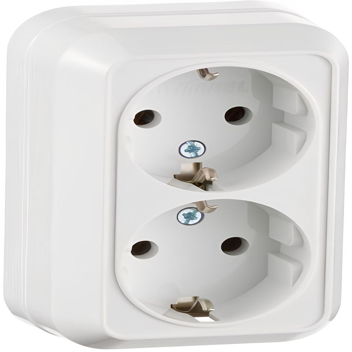 SIVA ÜSTÜ İKİLİ TOPRAKLI PRİZ BEYAZ 1