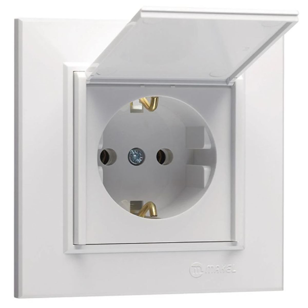 KAREA KAPAKLI TOPRAKLI PRİZ (SOKETLİ) BEYAZ 1