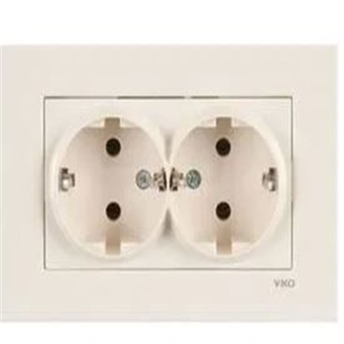 KAREA İKİLİ PRİZ ÇERÇEVE KREM 1