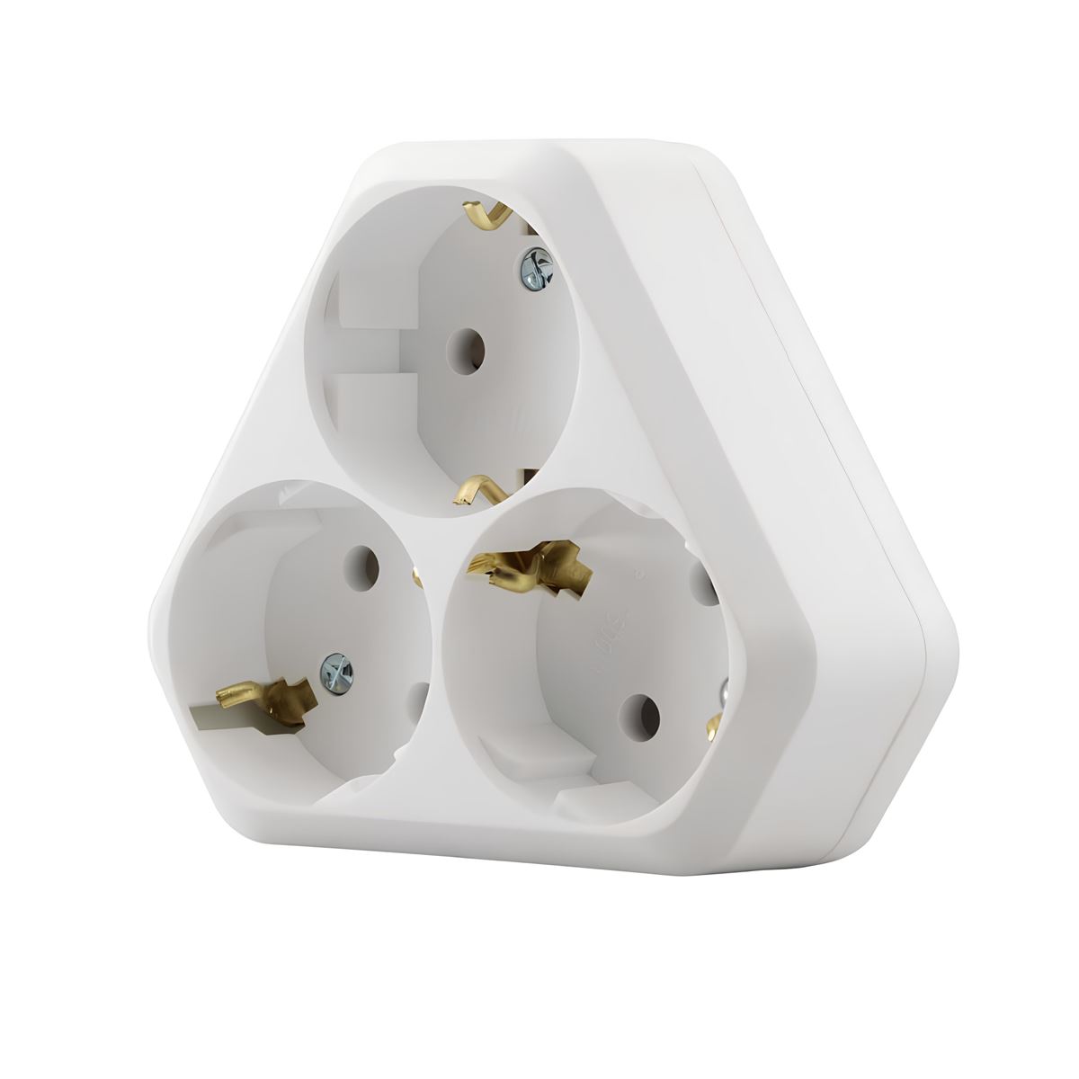 AKSESUAR ÜÇLÜ TOPRAKLI GOLYAT PRİZ BEYAZ 1