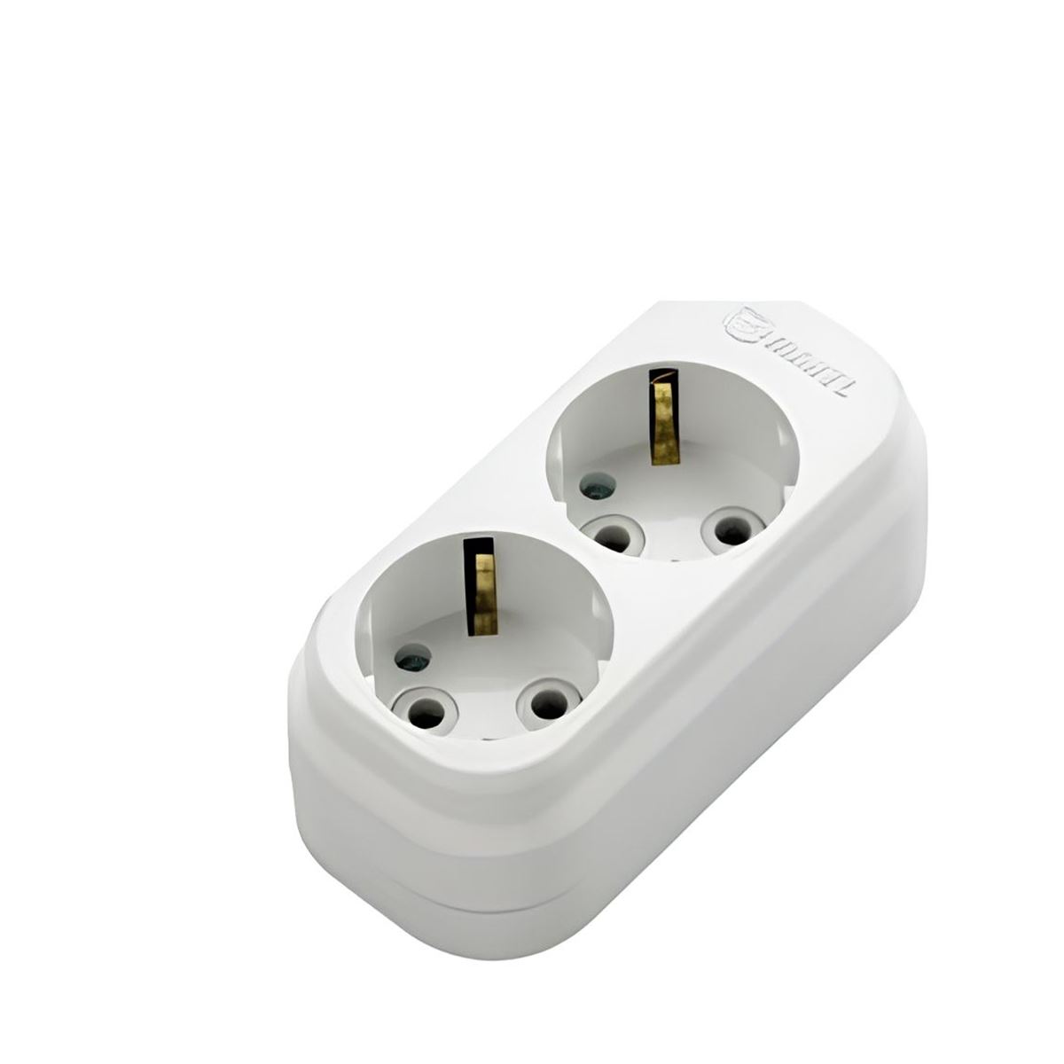 GRUP PRİZ İKİLİ TOPRAKLI KLEMENSLİ BEYAZ 1